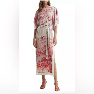 Reiss Lydia Multicolor Pattern Midi Dress sz6